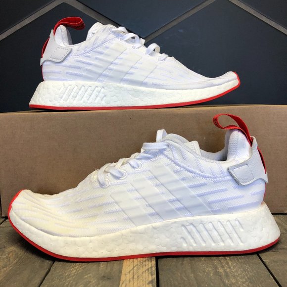 nmd r2 primeknit running white